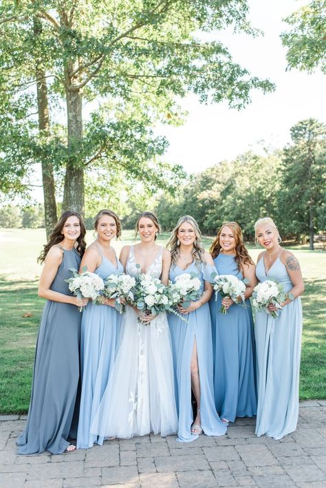 Running Deer, Wedding Theme Color Schemes, Bridal Parties Colors, Something Blue Wedding, Bride Sister, Blue Themed Wedding, Blue Wedding Dresses, Wedding Theme Colors, Nj Wedding