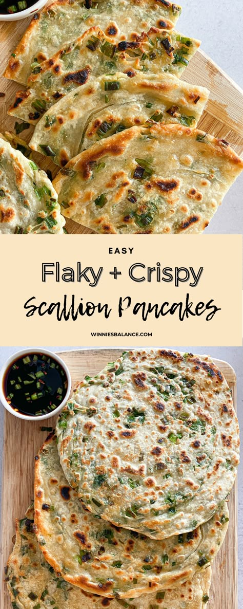 Flaky Scallion Pancakes, Scallion Pancakes Gluten Free, Japanese Scallion Pancake, Asian Recipes Sides, Scallion Pancake Breakfast, Scallion Pancake Recipe Easy, Potato Scallion Pancakes, Trader Joes Scallion Pancakes Recipe, Scallion Pancakes Korean