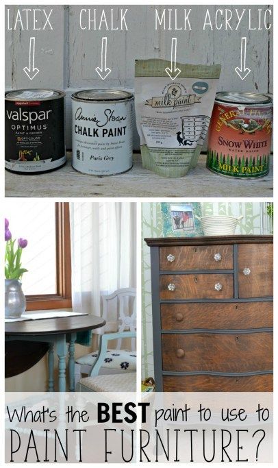 Overwhelmed by all of the choices of paint to use on furniture?  There are some major differences between paints, and they work in different ways.  This is a MUST READ if you are planning to refinish a piece of furniture! Paint For Furniture, Type Of Paint, Best Paint, Furniture Rehab, Chalk Paint Furniture, Types Of Furniture, Refurbished Furniture, Milk Paint, Furniture Restoration