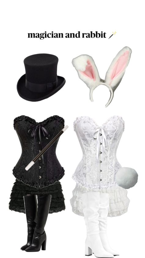 #halloween #outfit #rabbit #magician Magician Costume, Rabbit Halloween, Disney Descendants Movie, Rabbit Costume, Clever Halloween Costumes, Pretty Halloween Costumes, Duo Halloween Costumes, Halloween Costume Outfits, Disney Descendants