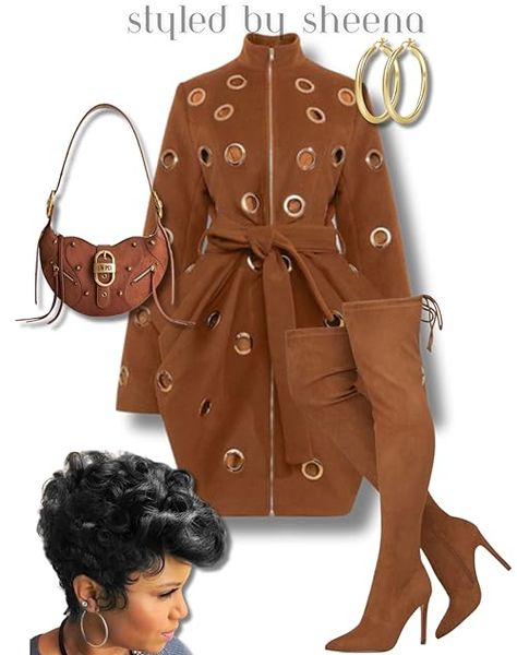 Sheena Nachae''s Amazon Page Fall Outfits Black Women Shein, Brown Outfit Black Women, All Brown Outfit Black Women, All Brown Outfit, Bougie Outfits, Fall Outfits Black Women, Outfit Black Women, Boot Outfits, Brown Outfit