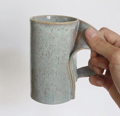 Handbuilt Pottery Mugs, Unique Mug Handles, Ceramic Cups Handmade Mugs, Hand Built Mug, Pottery Instagram, Thanks For Following Me, Beautiful Ceramics, Slab Ceramics, Beginner Pottery