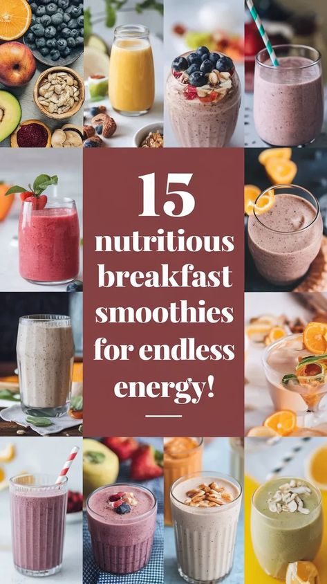 15 Super Healthy Breakfast Smoothies for a Boost of Energy in 2024 Best Morning Smoothie For Energy, Best Breakfast Smoothies Healthy, Healthy Filling Breakfast Smoothies, Tasty Protein Smoothies, Gf Smoothie Recipes, Healthy Morning Smoothies Breakfast, Meal Prep Breakfast Smoothies, Healthy Everyday Smoothies, Good Healthy Smoothies Recipes