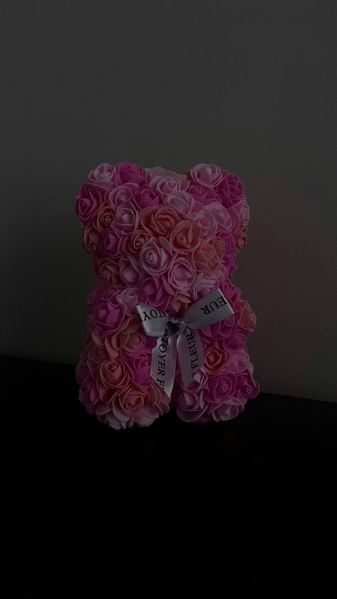 Pink Rose Teddy Bear, Rose Bear Aesthetic, Pink Rose Bear, Pink Teddy Bear Aesthetic, Teddy Bear Roses, Rose Teddy Bear Flower, Roses Teddy Bear, Teddy Bear Flowers, Teddy Bear Valentines Day