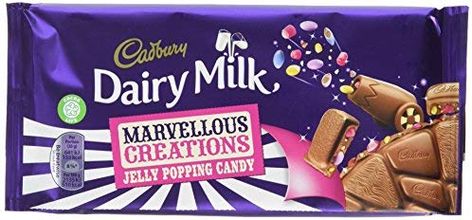 Cadbury Marvellous Creations, Cadbury Bar, Marvellous Creations, Xmas Gift Baskets, English Sweets, Cadbury World, Sweets And Chocolate, Cadbury Dairy Milk Chocolate, Milk Jelly