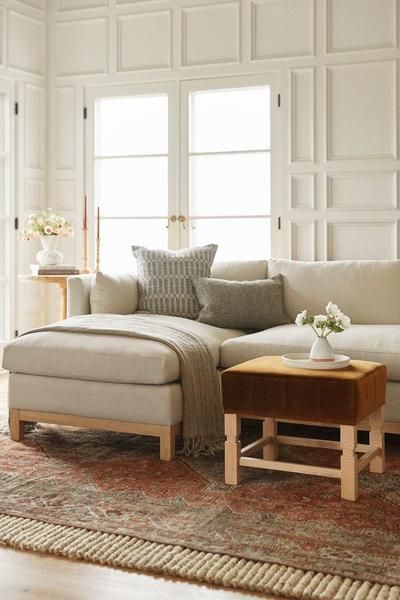 Shop by Room - Living Room – Lulu and Georgia Casual Living Room Design, Georgia Living, Sofa Rug, Rug Placement, California Modern, Lulu And Georgia, Living Room Shop, Upholstered Ottoman, Beautiful Living Rooms