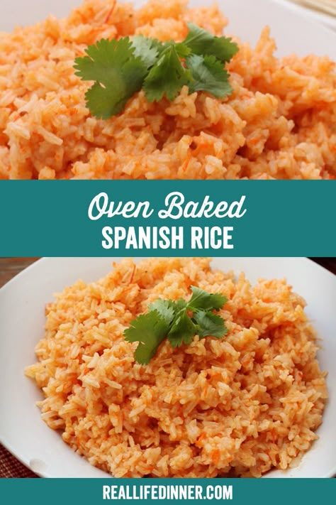 Baked Mexican Rice, Baked Spanish Rice, Food Arrangement, Oven Baked Rice, Spanish Rice Recipe Easy, Rice Bake Recipes, Rice In The Oven, Spanish Rice Easy, Mexican Rice Easy