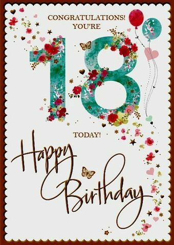 18th Birthday Images, Happy 18th Birthday Daughter, Happy 18th Birthday Son, Happy 18th Birthday Quotes, Birthday Images With Quotes, Birthday Verses For Cards, Brock University, Happy Birthday Niece, 18th Birthday Card