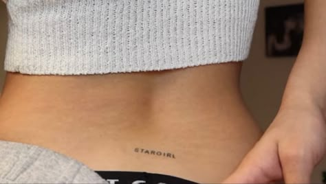 Sidekick Tattoos, Stargirl Tattoo Lower Back, Lower Back Tattoo Aesthetic, Tiny Lower Back Tattoos, Delicate Lower Back Tattoo, Low Back Tattoo, Lower Back Tattoos For Women, Lower Back Tats, Unforgettable Tattoo