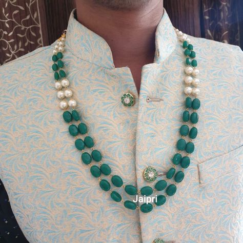 Groom Mala, Grooms Accessories, Groom Wedding Jewellery, Menswear Indian, Groom Jewelry, Men Jewellery, Jewelry Pakistani, Indian Men, Pearl Necklace Designs