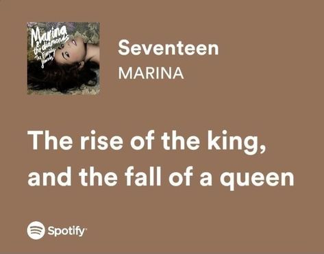 seventeen by marina Marina Song Lyrics, Seventeen Marina, Marina And The Diamonds Lyrics, Marina Quotes, Marina Lyrics, Diamonds Lyrics, Seventeen Lyrics, Real Lyrics, Songs That Describe Me