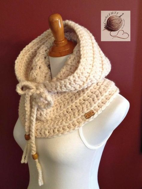 Crochet Hooded Cowl, Crochet Hood, Crochet Neck Warmer, شال كروشيه, Crochet Cowl Pattern, Womens Hoodie, Scarf Knitting Patterns, Scarf Crochet Pattern, Crochet Cowl