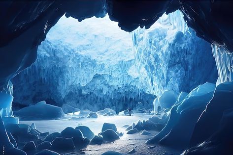 Ice Cave Fantasy Art, Ice Cave Aesthetic, Glacier Aesthetic, Glacier Cave, Snow Cave, Ice Mountain, Ice Planet, Icewind Dale, Ice Lake