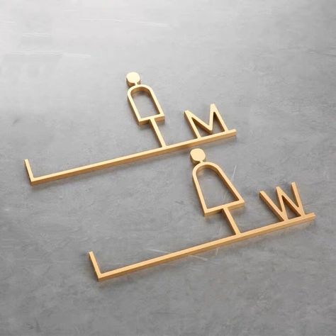 Luxury Matt Surface Side Mount Washroom Sign, Bathroom Sign, Restroom Sign, Toilet Sign Each sign is modern designed with aluminium suitable for office, hotel, restaurant or shopping mall. This sign need to install by screw. Thickness: 4-5mm Material: Aluminium Dimension: H15.5xW29cm (6.10x11.4") Color: Black, Silver and Gold available Image can be customized. Please send us a message for further discussion if you request a customize design. Welcome for bulk order. It takes 3-5 business days to process ready-to-ship items, and 7-10 business days to process for customized items. Items send by standard airmail with tracking number. It normally takes 7-21 days for delivery. Toilet Signage, Toilet Icon, Washroom Sign, Environmental Graphics Signage, Bathroom Restaurant, Wc Sign, Restrooms Signage, Restroom Signs, Restaurant Bathroom