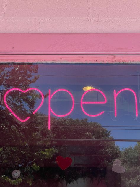 Cute Business Decor, Pink Salon Aesthetic Baddie, Open Sign Aesthetic, Pink Store Aesthetic, Pink Open Sign, Pink Salon Aesthetic, Boutique Aesthetic, Makeup Studio Decor, Pink Store