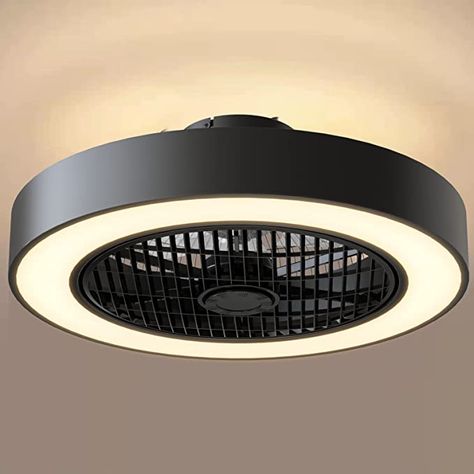 Low Profile Ceiling Fan, Bladeless Ceiling Fan, Caged Ceiling Fan, Ceiling Fan With Lights, Ceiling Fan Bathroom, Ceiling Fan Blades, Metal Lamp Shade, Basement Ceiling, Bathroom Ceiling