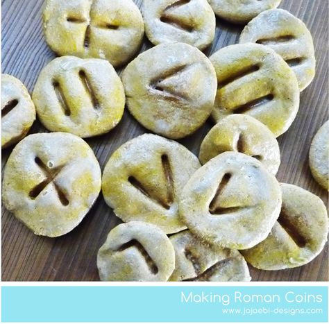 A Bit Of This and A Bit Of That: How to make Roman coins Rome To Reformation Mfw, Romans Ks2, Roman Project, Roman Party, Ancient Rome Projects, Greek Crafts, Homeschool History, Greek Coins, Roman Coins