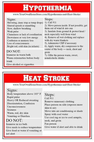 heat stroke and hypothermia First Aid Tips, Basic First Aid, Emergency First Aid, Emergency Preparation, Apocalypse Survival, Survival Life, Emergency Prepping, Medical Knowledge, Medical Education