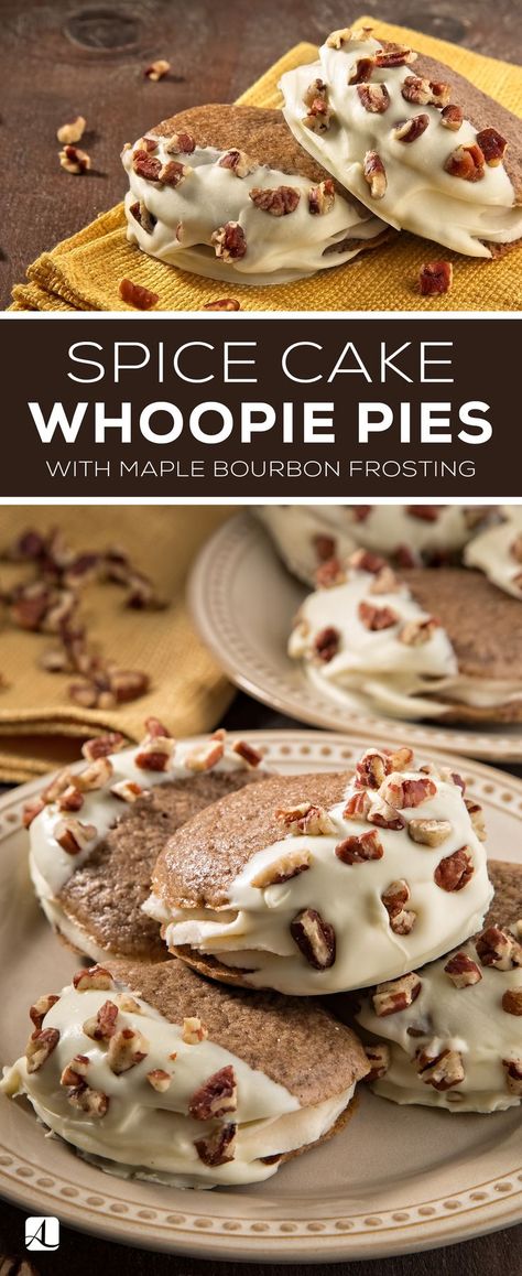 It’s the delicious dessert with the funny name! Whoopie pies are a beloved treat all over the country, and when you switch up the flavor with pumpkin spice and cream cheese filling, they make for an indulgent taste of fall. | #whoopiepie #spicecake #dessert Cake Ideas Funny, Whoopie Pie Recipe, Whoopie Pie, Mince Pie, Whoopie Pies, Spice Cake, Köstliche Desserts, Cream Cheese Filling, Pumpkin Dessert