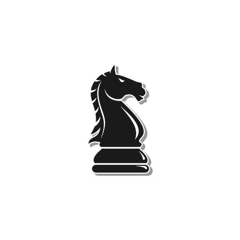 Horses knight chess black illustration l... | Premium Vector #Freepik #vector #chess-horse #chess-logo #chess-knight #chess Chess Horse, Chess Logo, Chess Knight, Knight Chess, Illustration Logo Design, Chess King, Black Illustration, White Figures, Flat Design Illustration