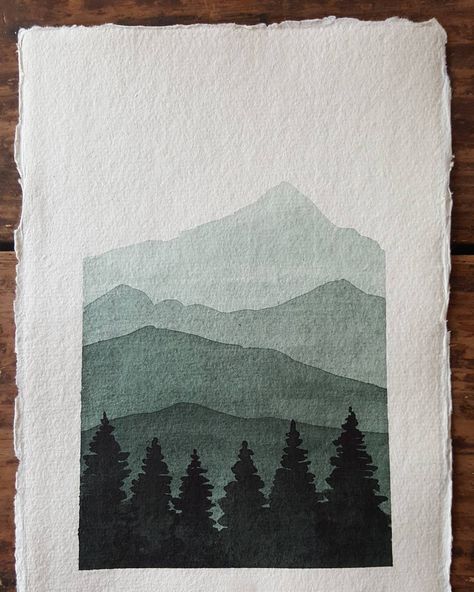 The Crafts, Watercolour Inspiration, Arte Sketchbook, Arte Inspo, Watercolor Inspiration, Smoky Mountains, Watercolor Landscape, الرسومات اللطيفة, 그림 그리기