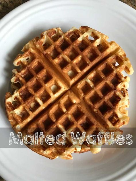 Malted Waffles - Cookie Madness Malted Waffles, Malted Waffle Recipe, Waffle Batter Recipe, Malted Milk Powder, Belgium Waffles, Buttermilk Waffles, Waffle Maker Recipes, Iron Recipes, Waffle Cookies