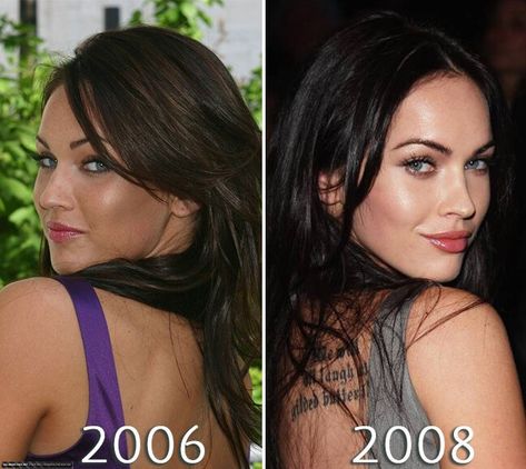 Megan Fox Nose Job, Megan Fox Before Surgery, Megan Fox Nose, Fox Nose, Megan Fox Eyebrows, Reconstructive Surgery, Before After Photo, Eyebrow Tutorial, Nose Job