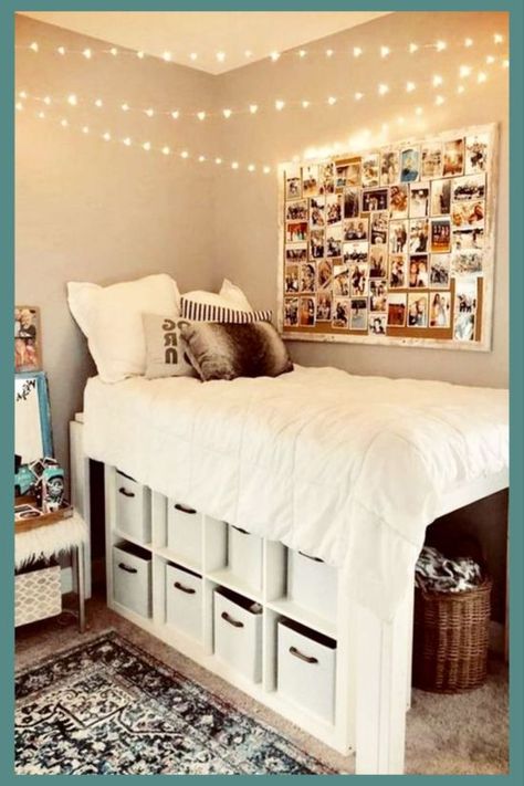 Diy Dorm Room, College Dorm Room Organization, Small Dorm Room, Diy Dorm, Small Dorm, Dorm Room Bedding, Dorm Room Hacks, Dorm Room Storage, Dorm Diy