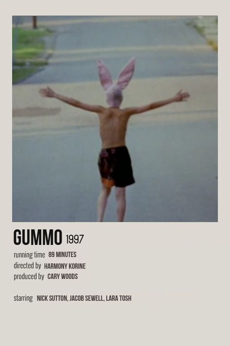 All posters made by me <3 Gummo Film, Gummo Movie, Avant Garde Film, Harmony Korine, Movies To Watch Teenagers, Foreign Movies, New Movies To Watch, Girly Movies, Film Posters Minimalist