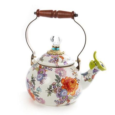 Flower Market Whistling Tea Kettle Sf Apartment, Stovetop Kettle, Whistling Tea Kettle, Tea Kettles, Cake Carrier, Courtly Check, Floral Decal, Blue Tartan, Induction Cooktop