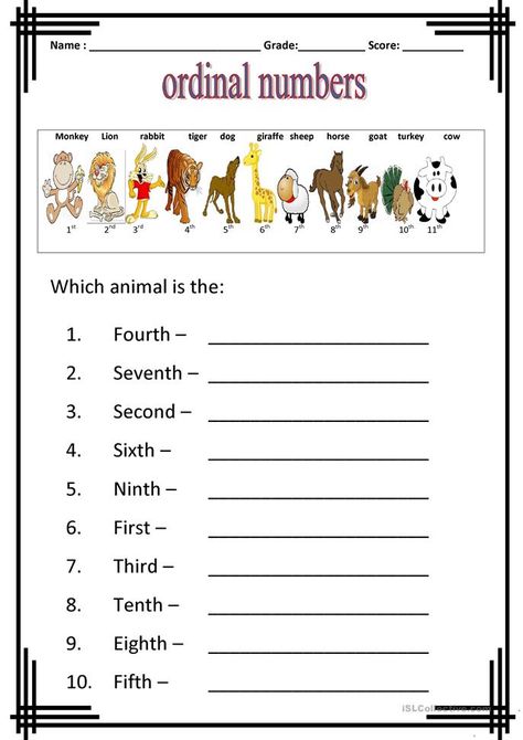 Ordinal numbers - English ESL Worksheets for distance learning and physical classrooms Ordinal Numbers Kindergarten, 10th Grade Math Worksheets, 10th Grade Math, Number Worksheets Kindergarten, Numbers Worksheet, First Grade Math Worksheets, Numbers Worksheets, Free Printable Math Worksheets, Ordinal Numbers