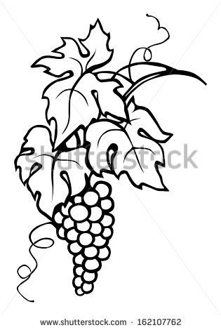 Grape Drawing, Art Du Vin, Vine Drawing, Vine Border, Black Drawing, Wood Burning Crafts, Vine Leaves, Leaf Drawing, Wood Burning Patterns