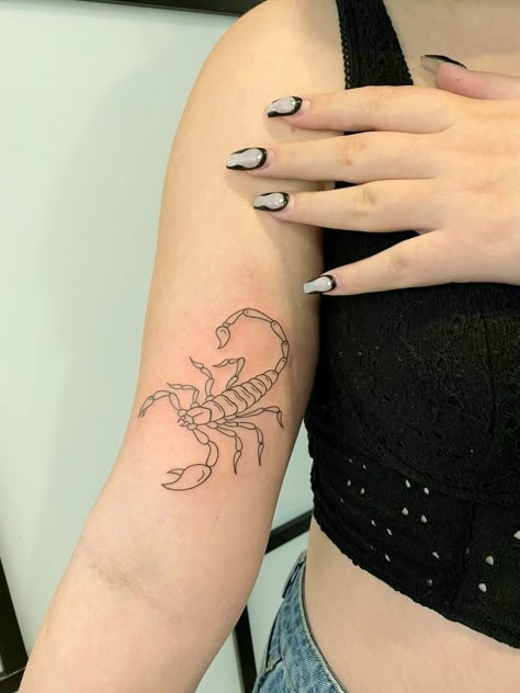 patchwork tattoo  cute simple scorpio tattoo zodiac sign cool girl Patchwork Tattoos With Meaning, Scorpio Tattoos For Women, Tattoos Scorpio, Scorpion Tattoo Feminine, Tattoo Zodiac, Scorpio Zodiac Tattoos, Tiny Tattoos For Women, Tattoos Black, Sketches Ideas