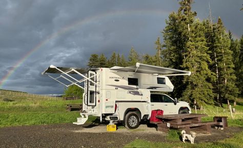 "This was our 11th night in less than a month since purchasing this beauty that we named 'The Den'. This picture was taken at Marqurt Lake just outside of Merritt."

Thank you Daryl Omeasoo for sharing your adventure with us!

#truckcamper #rv #gorving #vanlife Short Bed Truck Camper, Camper Maintenance, Truck Campers, Cab Over, Long Road Trip, Show Trucks, Winter Photo, Truck Camper, May 7th