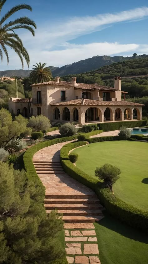 Envisioning Elegance: 15 Exquisite Spanish Villa Design Ideas - Inspire Inlet Spanish House Aesthetic, Spanish Villa Design, Spanish Mediterranean Homes Exterior, Modern Spanish House Exterior, Spanish Villa Interior, Spanish Style Villa, Spanish House Exterior, Spanish Style Mansion, Tuscan Exterior