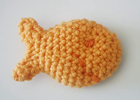 Twinkie Chan's Blog - Free Crochet Pattern: Goldfish Cracker Pin! - September 06, 2013 14:32 Goldfish Cracker Pillow, Free Goldfish Crochet Pattern, Goldfish Cracker Crochet Pattern, Crochet Goldfish Cracker Pattern Free, Crochet Goldfish Cracker, Crochet Goldfish Cracker Pillow Pattern Free, Goldfish Crochet Pattern, Crochet Gold Fish Pattern Free, Gold Fish Crochet Pattern Free