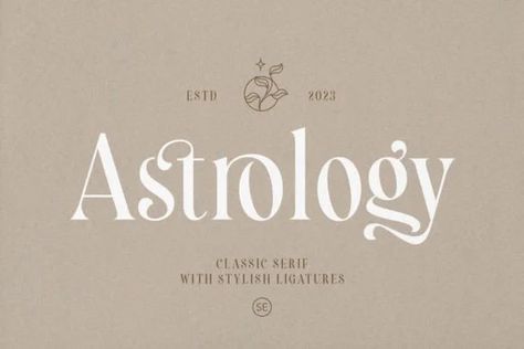 Astrology Font Astrology Design Graphic, Mystic Typography, Astrology Font, Mystical Typography, Astrology Typography, Celestial Typography, Astrology Branding, Mystical Font, Celestial Font