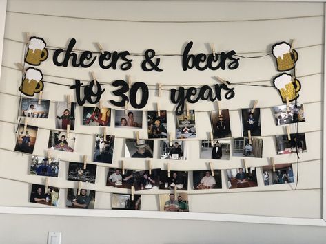 Male 30th Birthday Decorations, Birthday Picture Banner, Dirty 30 Party, 30th Birthday Party Themes, 30th Birthday Banner, 30th Birthday Men, 30th Birthday Party Decorations, Big 30, Ideas Fiesta