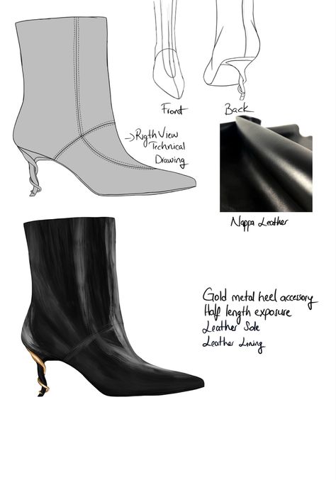 Unleashing creativity on paper - my technical drawings and illustrations of three unique shoe designs. How To Draw Heels, High Heels Design, Heels Design, Unique Shoe, Shoe Designs, Technical Drawings, Shoes Drawing, Designer High Heels, Unique Shoes