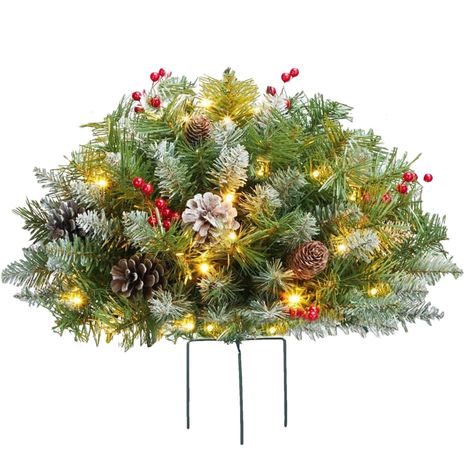 Prelit Planter Bushes, Prelit Planter Fillers, Holiday Planter with Lights, Christmas Pre Lit Planters for Outside, Holiday Planter Decorations (Without 8 Modes Light,1) Planter Filler, Pot Fillers, Holiday Planter, Holiday Arrangement, Pot Filler, Pine Needles, Artificial Christmas Tree, Decorations Christmas, Front Porch