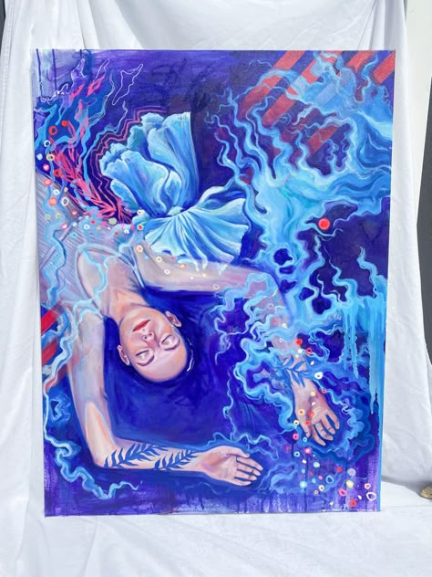 Dream Painting Surrealism, Inspo Drawing Ideas, Dreaming Painting, Painting Surrealism, Find My Art Style, Ap Art Portfolio, Gcse Art Exam, Drawing Hacks, Inspo Drawing