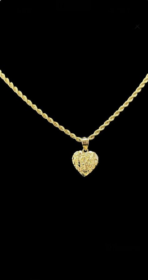 10k Real Gold Heart Nugget Charm Pendant Necklace, Heart Nugget Pendant, Heart Nugget Charm - Etsy Nugget Jewelry, Gold Nugget Jewelry, Dope Jewelry Accessories, Handbag Essentials, Nugget Necklace, Pendant Heart, Gold Chain With Pendant, Gold Nugget, Dope Jewelry