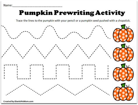 Printable Pumpkins, Pumpkin Preschool, Preschool Drawing, Preschool Pumpkin, Preschool English, Book Pumpkin, Pumpkins Preschool, Line Tracing Worksheets, Pumpkin Math