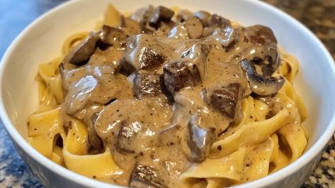 Venison Stroganoff Recipe - Luscious Recipes Venison Stroganoff Recipes, Stroganoff Recipes, Venison Stroganoff, Luscious Recipes, Mushrooms And Onions, Deer Meat, Stroganoff Recipe, Venison Recipes, Mushroom And Onions