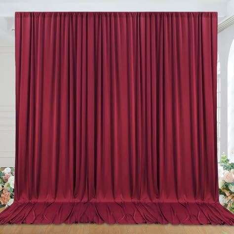 PRICES MAY VARY. 1. You will receive 2 Panels 5ftx10ft Burgundy Backdrop Curtains for Parties. Totally 10FT(Width) x 10FT(Height). cortinas para fiestas decoracion. 2. Wrinkle Free Fabric: Soft & Smooth; Drape Nicely; Washable; Ironable; Durable. You can keep it for future events. The soft fabric backdrops are perfect to create beautiful folds or leave it flowing loose onto the floor. 3. Easy to Hang ON: Come with a 4 inches rod pocket. You can hang it on a photo backdrop stand, arch backdrop st Burgandy Backdrops, Simple Christmas Photo Backdrop, Backdrop Curtain Ideas, Simple Christmas Backdrop, Thanksgiving Photo Backdrop, Maroon Backdrop, Photobooth Backdrop Birthday, Burgundy Backdrop, Reception Background