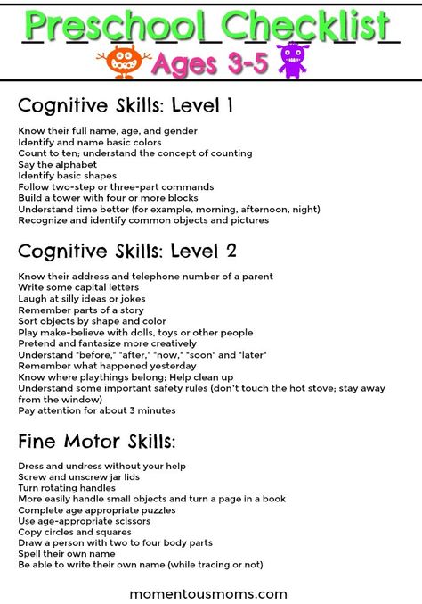 What should my 4 year old know? Cognitive skills and fine motor skills Preschool Checklist, Preschool Assessment, Indoor Playroom, Preschool Prep, Preschool Schedule, Kindergarten Prep, Homeschool Preschool Activities, Preschool Planning, Kindergarten Readiness