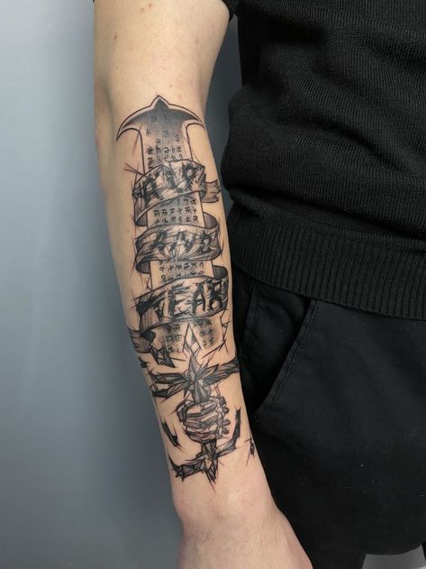 Doom Slayer Tattoo Design, Doom Tattoo Game, Doom Eternal Tattoo, Doom Slayer Tattoo, Doom Tattoo Ideas, Ty Tattoo, Shotgun Tattoo, Doom Tattoo, Drum Tattoo