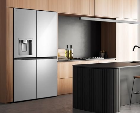 LG UVnano™, French Door Fridge, Prime Silver | LG PH Fridge Design, French Door Fridge, American Fridge, Fridge French Door, Door Fridge, Cool Homes, French Door, Auckland, French Doors