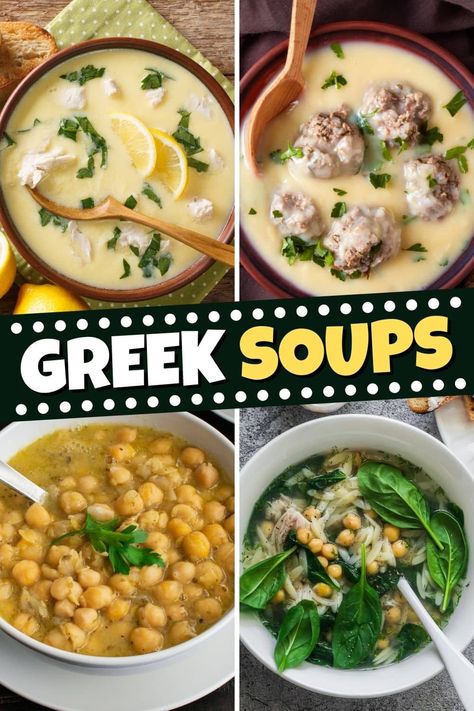 These Greek soups bring an authentic taste of Greece! From lemon chicken to lentil to potato stew, you'll love warming up with these delicious bowls. Greek Soups, Delicious Bowls, Greek Lemon Soup, Spanish Stew, Greek Vegetables, Lemon Soup, Potato Stew, Greek Potatoes, Lentil Dishes