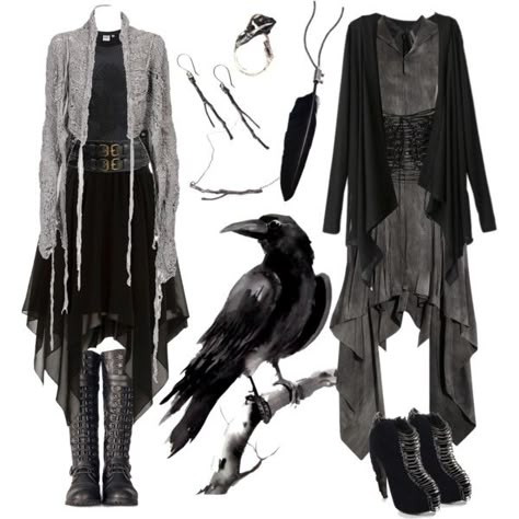 Winter Goth Outfits, Modern Witch Outfit, Dark Mori Fashion, Raven Outfits, Dark Hippie, Raven Costume, Winter Goth, Dark Mori, Fair Outfits